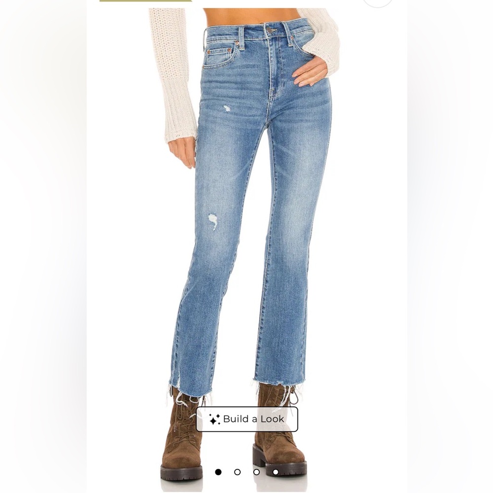 pistola Light Blue Cropped Straight Jeans
